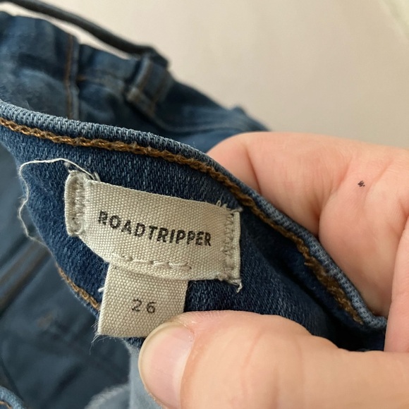 madewell roadtripper jeans Sz 26 Skinny Mid Wash High Rise Raw Hem Casual - Picture 5 of 9